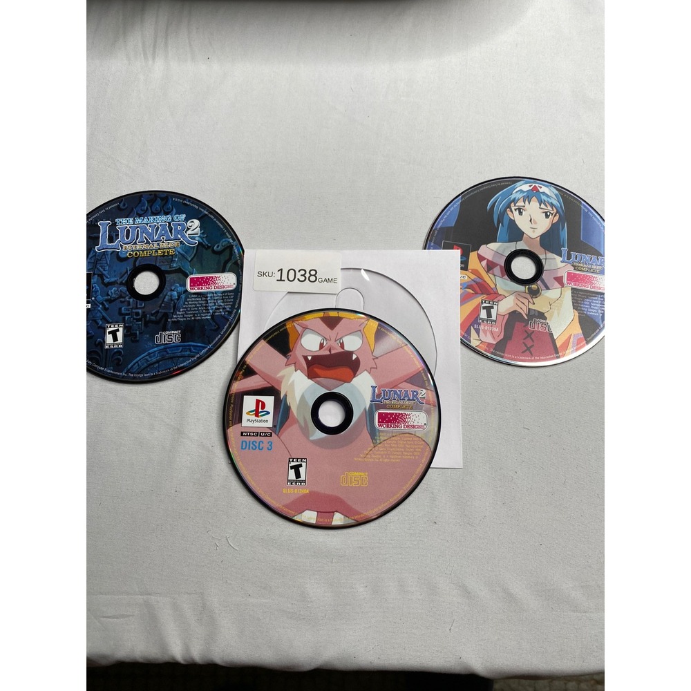 Lunar 2 Eternal Blue Complete PS1 3 discs